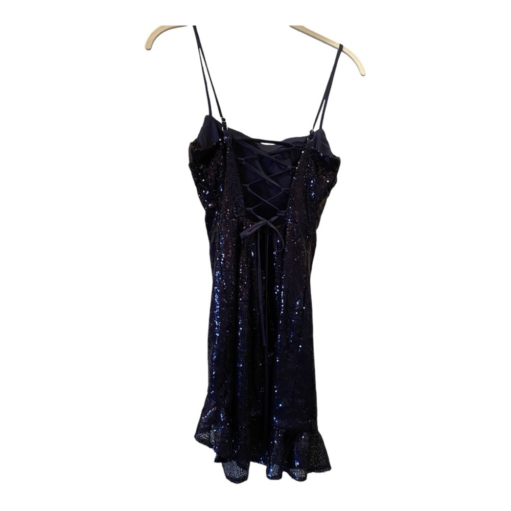 Sequined spaghetti strap asymmetrical special occasion dress 🔥🔥🔥 - Picture 6 of 9
